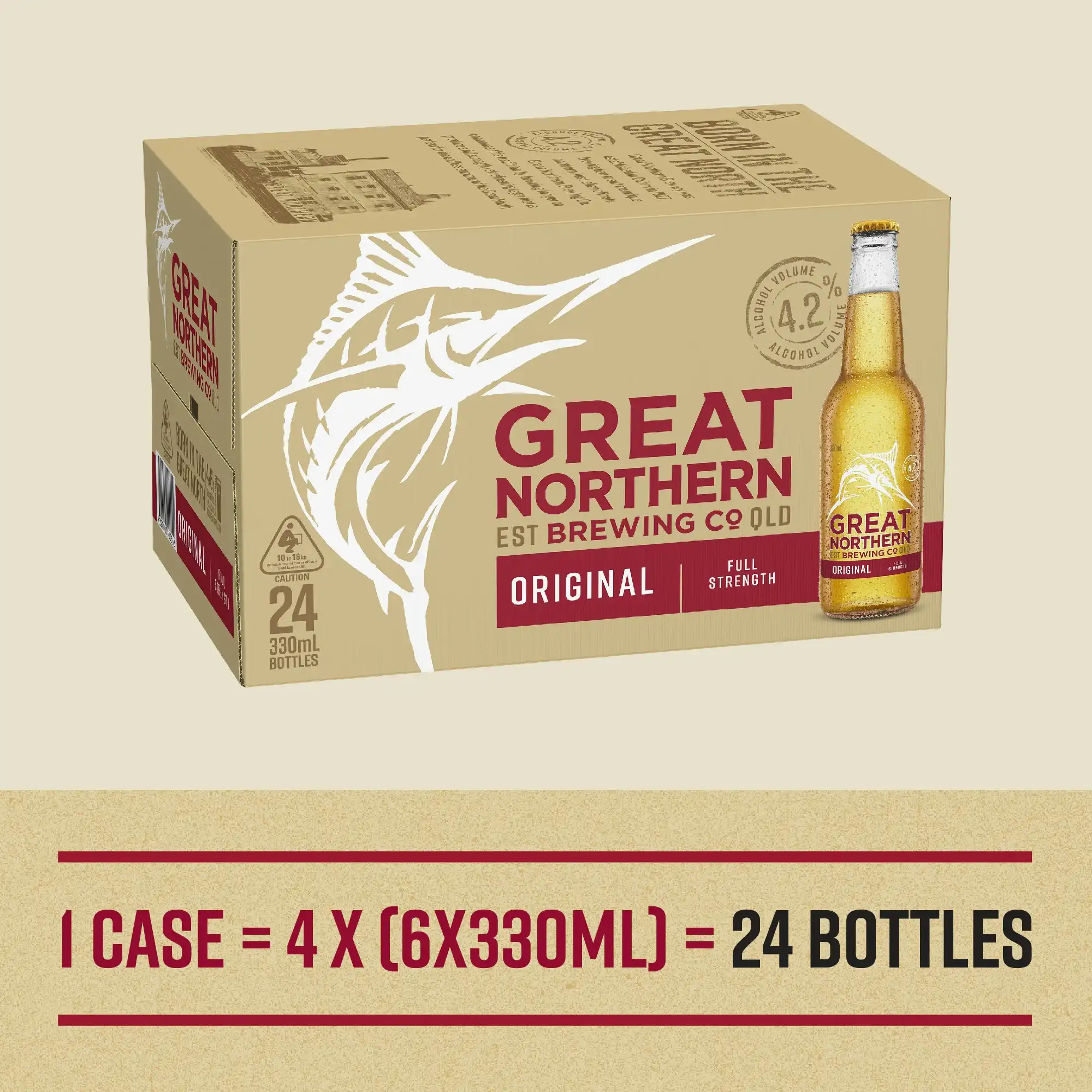 Great Northern Original Lager Beer Case 24 x 330mL Bottles