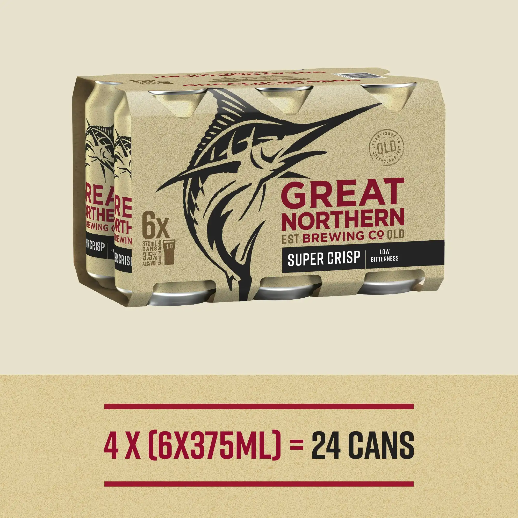 Great Northern Super Crisp Lager Beer Case 24 x 375mL Cans