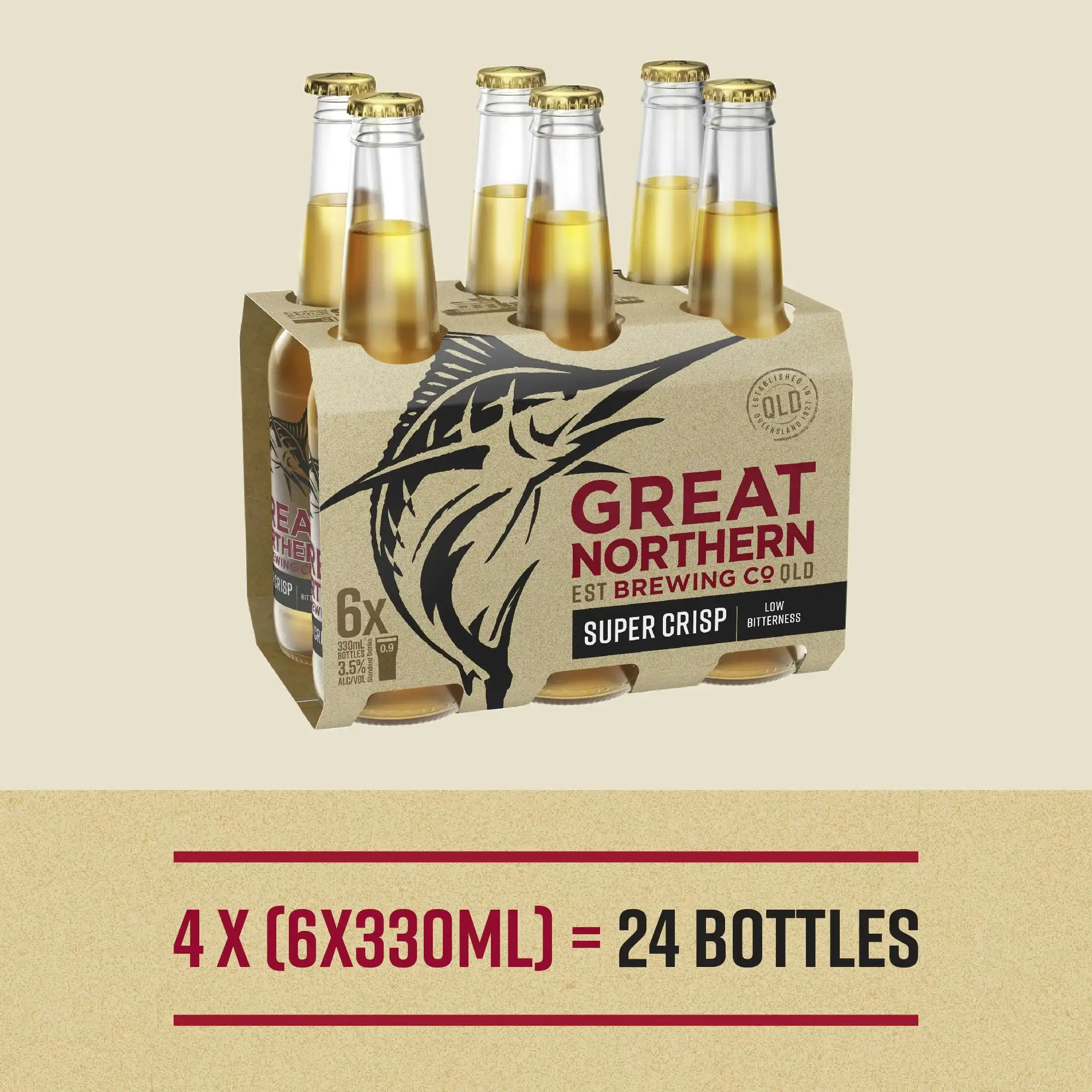 Great Northern Super Crisp Lager Beer Case 24 x 330mL Bottles