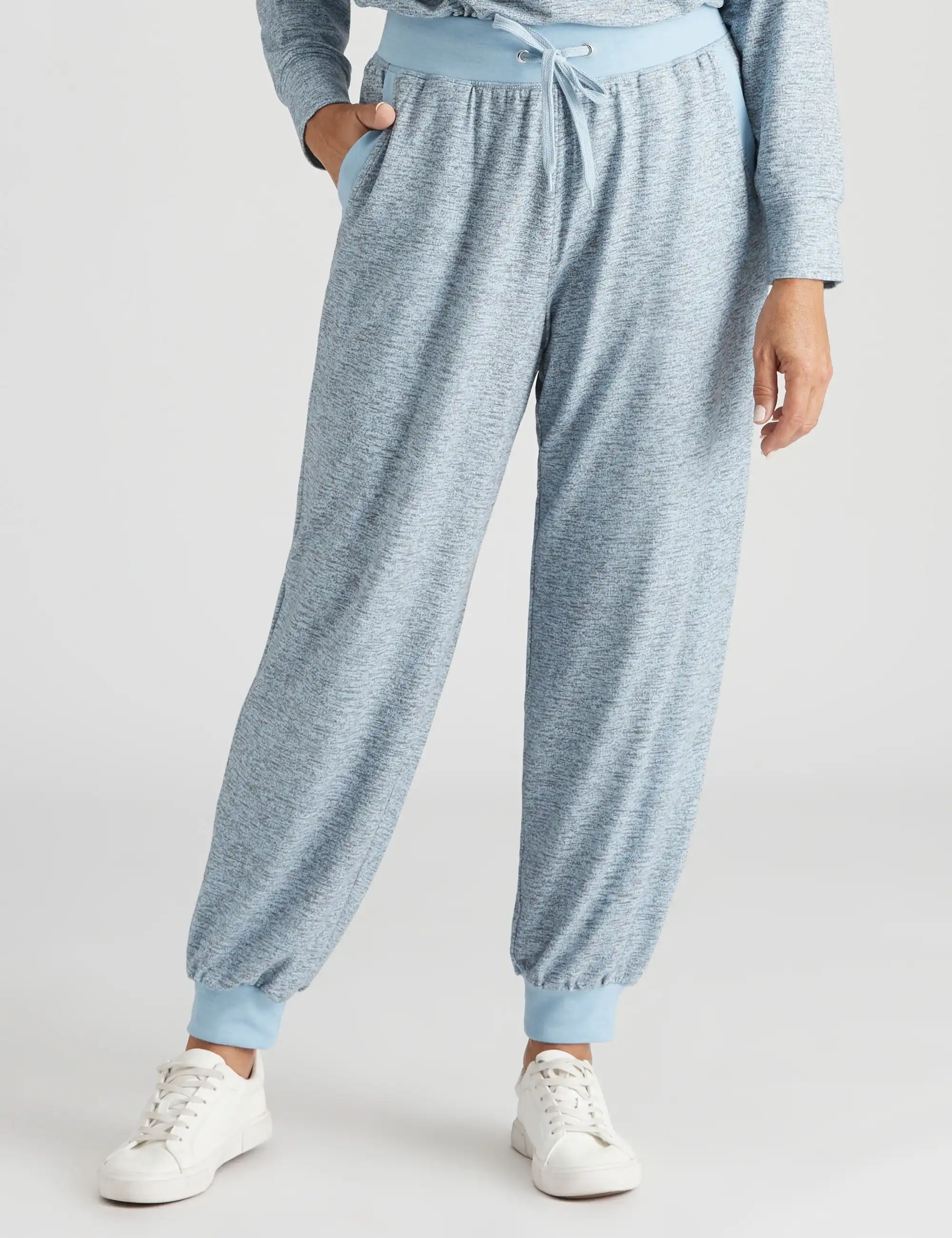 Millers Lounge Soft Blue Marl with Rib Cuff Pants