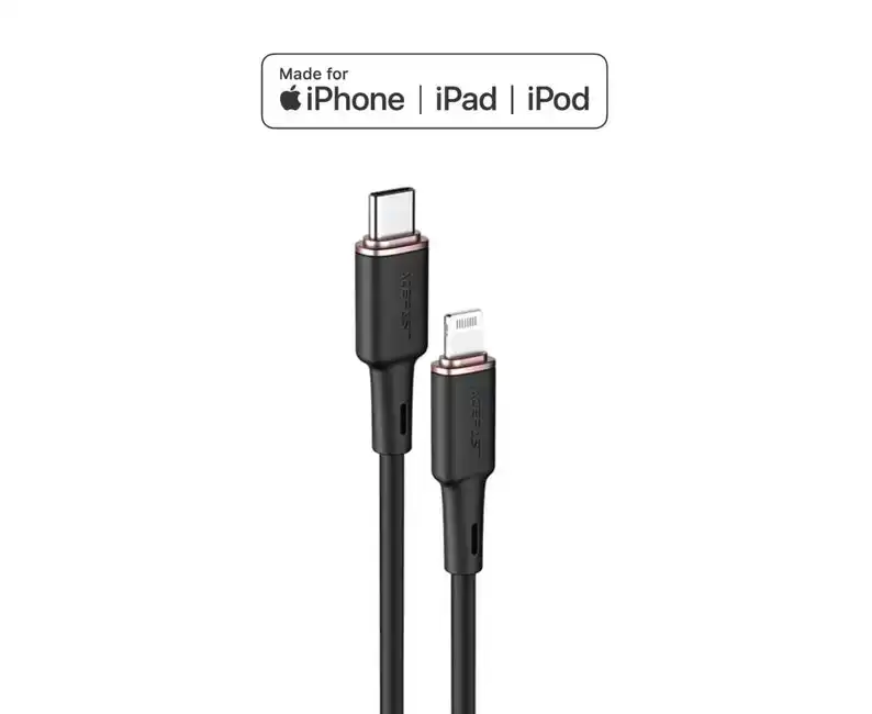 ACEFAST MFi Black Charging Data Cable C2-01 USB-C to Lightning