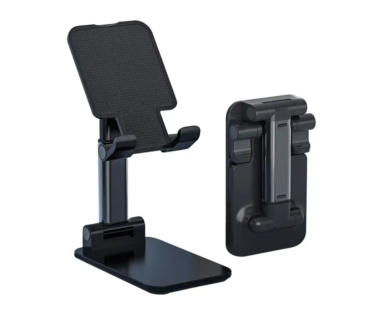 Orotec Universal Folding Retractable Phone Holder Desktop Stand for Smartphones and Tablets, Black