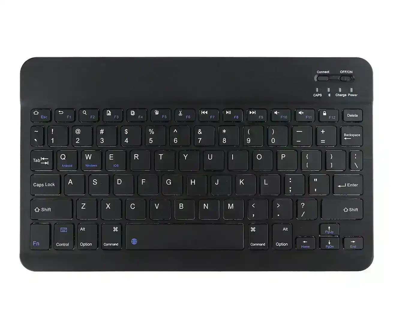 Portable Bluetooth Slim Wireless Keyboard Standalone for Tablets, Smartphones, PCs, Black