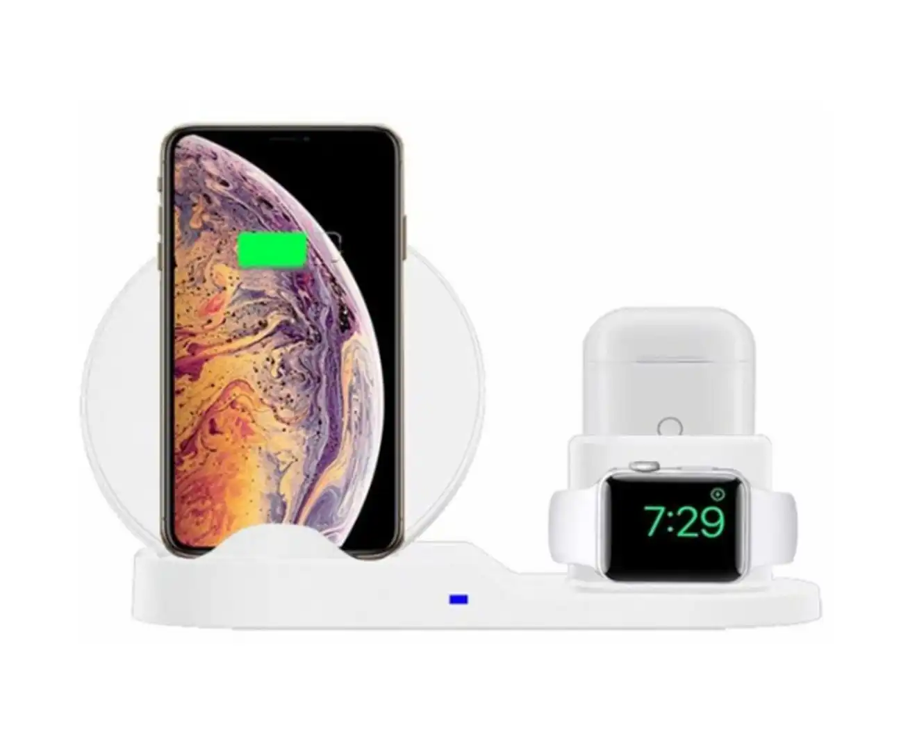 10W 3-in-1 Fast Charge Triple Wireless Charger for Apple (White)