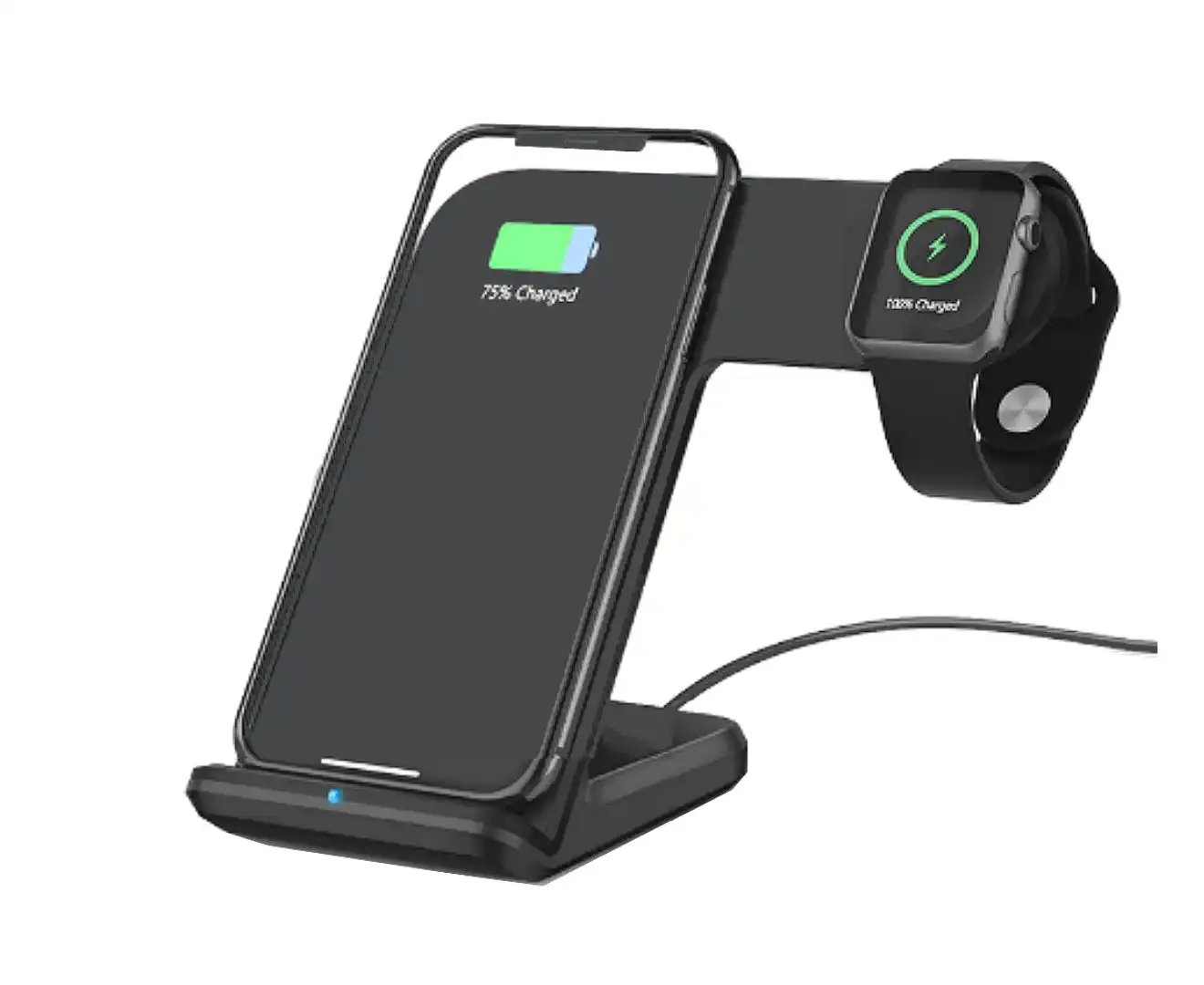 10W 2-in-1 Dual Wireless Charging Dock Made for Apple (including Apple Watch) Black