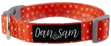 Dan & Sam  Adjustable Polyester Webbing Collar  Raining Hearts