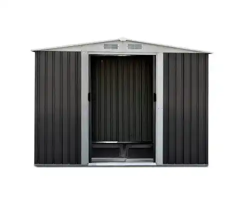 Steel Garden Shed with Base Frame - 258 x 207 x 178 cm