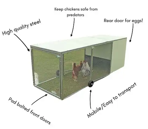 Portable Chicken Tractor Coop with Wheels
