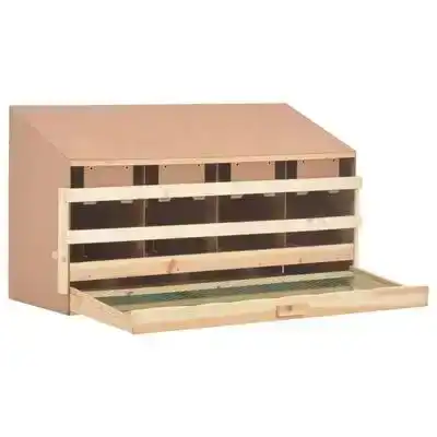 Wooden Timber Chicken Poultry Nesting Box - 4 Compartments