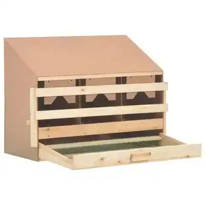 Wooden Timber Chicken Poultry Nesting Box - 3 Compartments