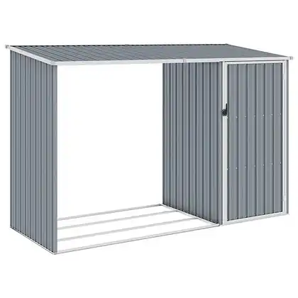 Firewood Shed - 245 x 98 x 159 cm Galvanised Steel