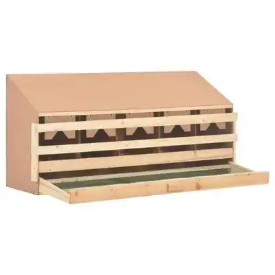 Wooden Timber Chicken Poultry Nesting Box - 5 Compartments