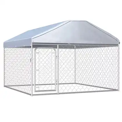 Outdoor Dog Run Kennel with Roof 200x200x135 cm