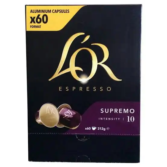L'or Espresso Supremo Intensity 10 Coffee Pods Nespresso Compatible Capsules 60 pack