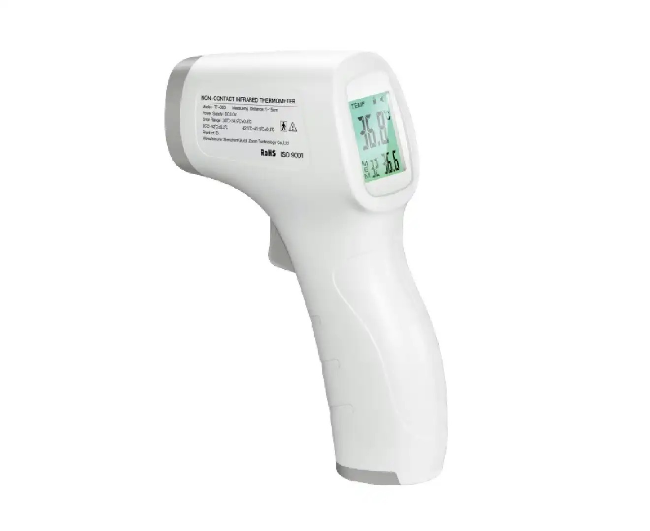 Touchless Forehead Infrared Digital Thermometer, Non-Contact Grey/White