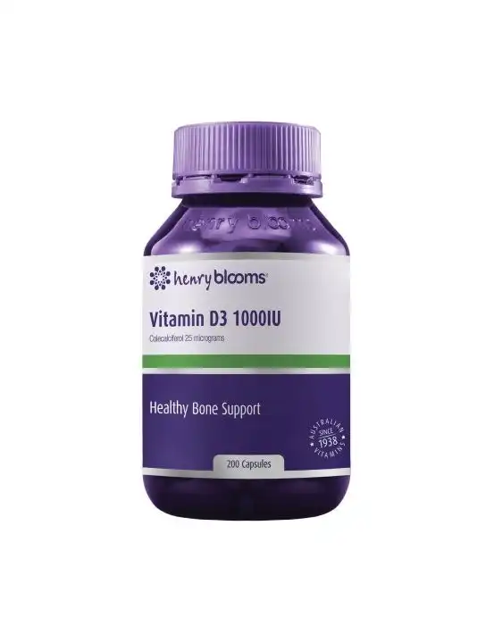 Henry Blooms Vitamin D3 1000Iu 200 Capsules
