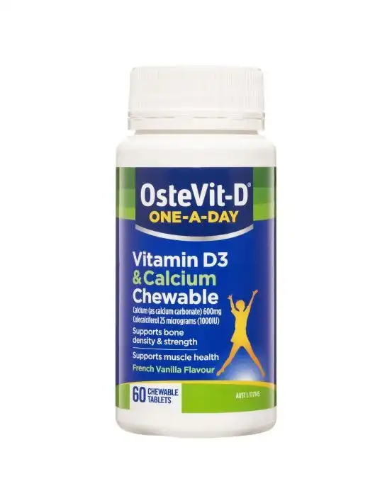 OsteVit-D One-A-Day Vitamin D3 & Calcium Chewable 60 Tablets