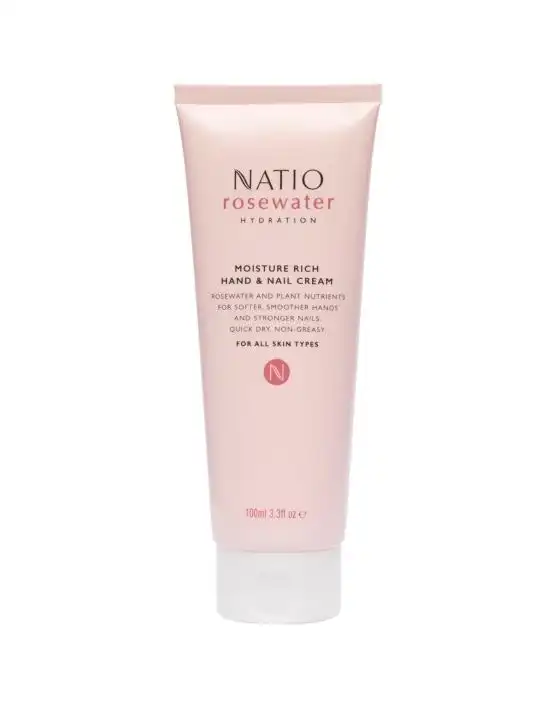 Natio Rosewater Hydration Moisture Rich Hand / Nail Cream 100ml