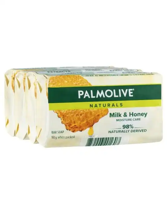 Palmolive Naturals Replenishing Soap with Milk & Honey 90g - 4 Pack