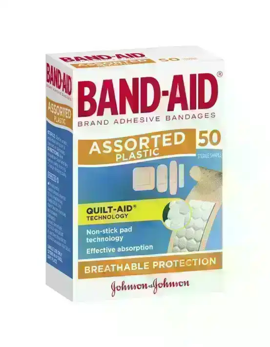 BAND-AID Assorted Plastic Shapes 50 Pack