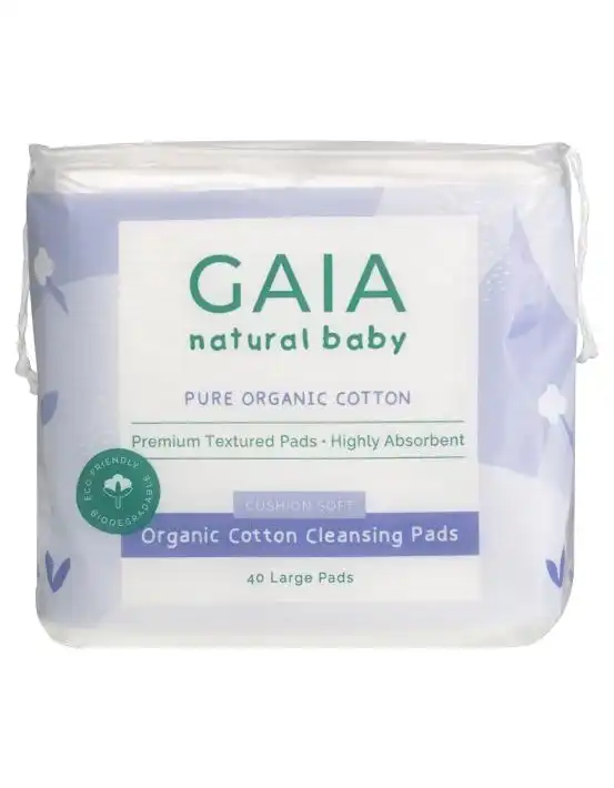 Gaia Natural Baby Organic Cotton Cleansing Pads 40Pack