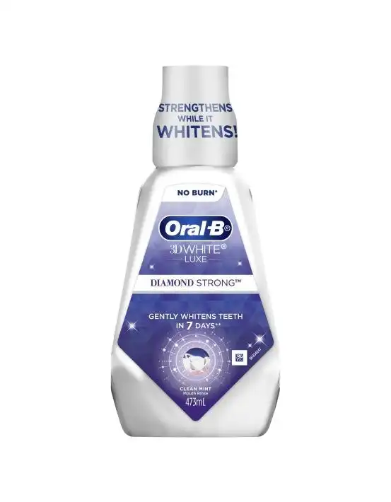 Oral B 3D White Luxe Diamond Strong Clean Mint Mouthwash 473mL