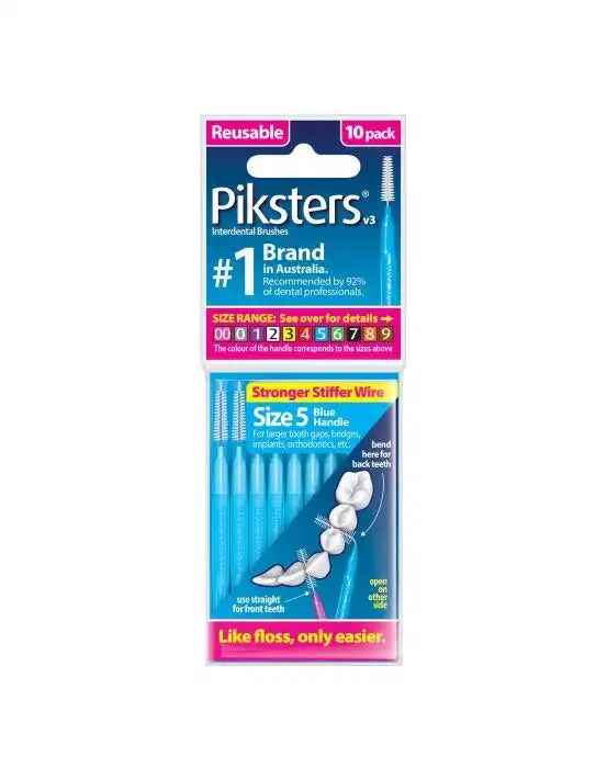 Piksters Interdental Brush Size 5 Blue 10 Pack