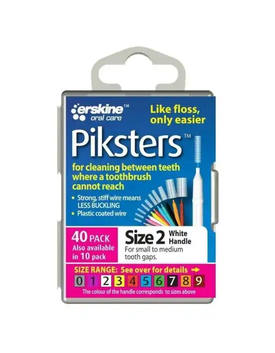 Piksters Interdental Brush Size 2 White 40 Pack