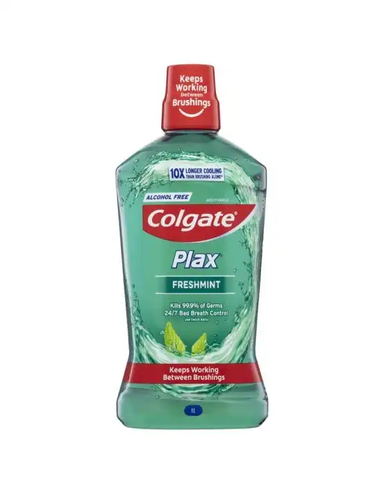 Colgate Plax Alcohol Free Antibacterial Mouthwash Freshmint 1L