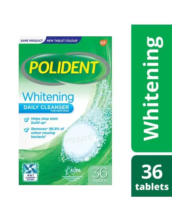 Polident Whitening Daily Cleanser 36 Tablets