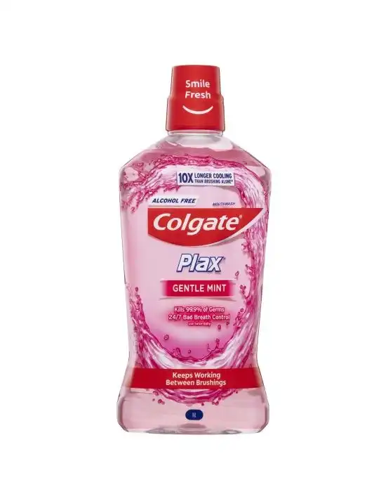 Colgate Plax Alcohol Free Antibacterial Mouthwash Gentle Care 1L