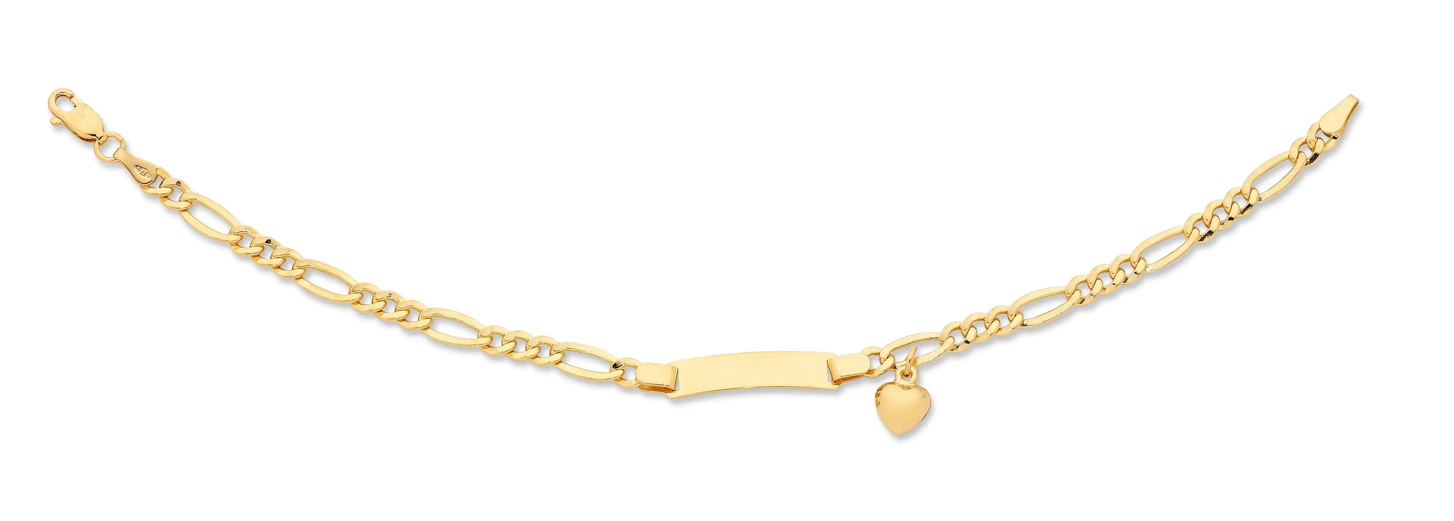 9ct Yellow Gold Silver Infused ID Charm Bracelet