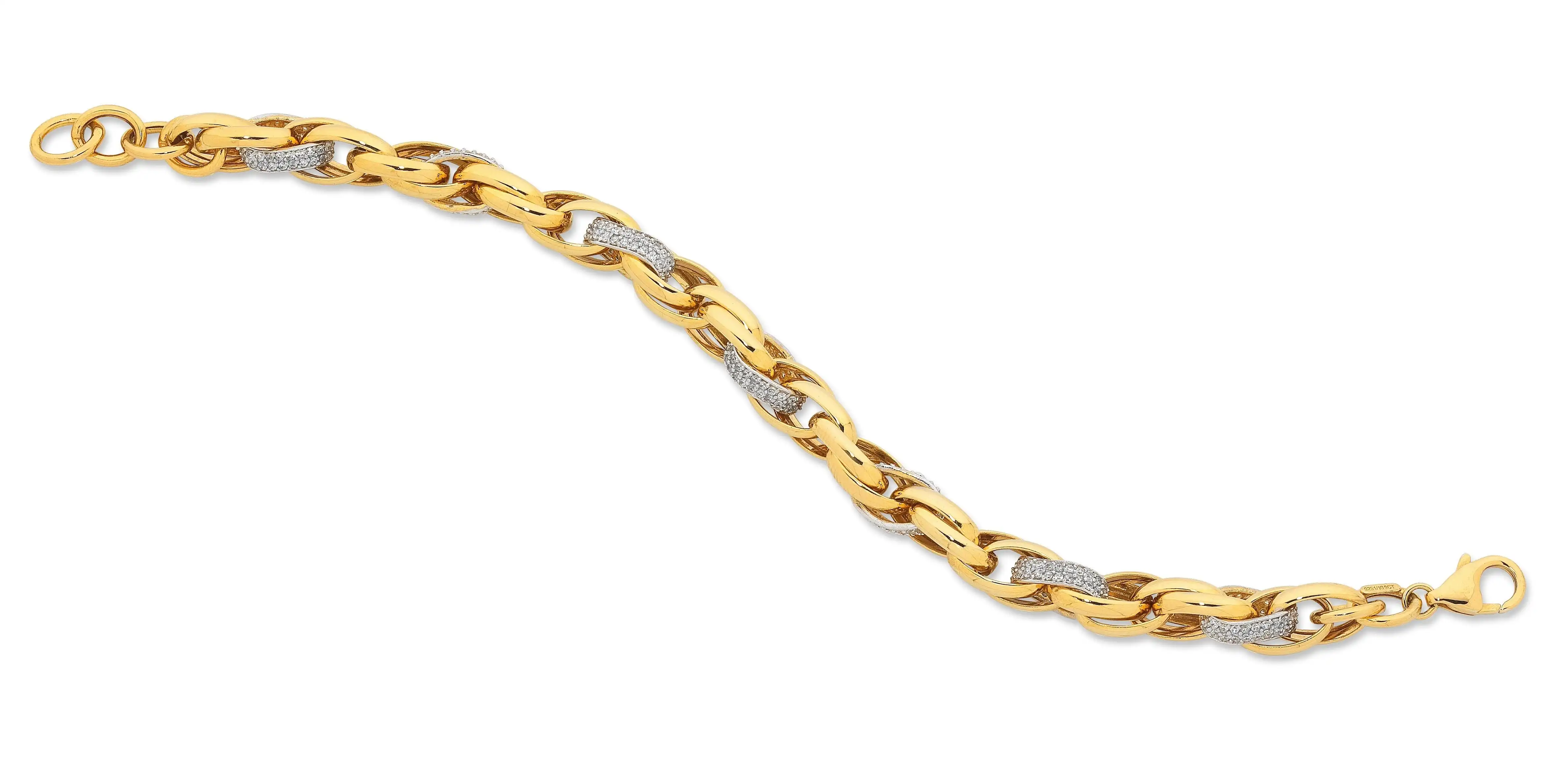 9ct Yellow Gold Silver Infused Bracelet