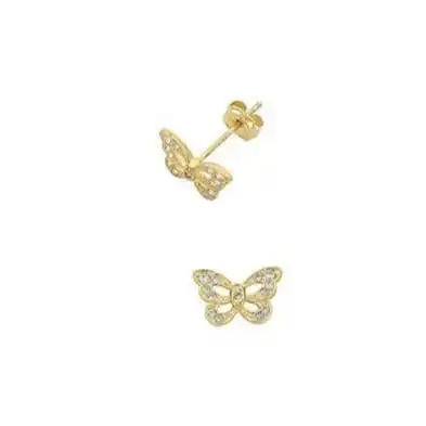 Children's 9ct Yellow Gold Butterfly Stud Earrings