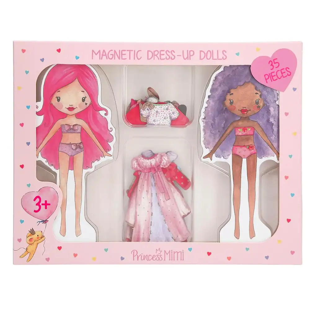 Princess Mimi and Lulu Magnetic Dress Up Dolls 35 Piece Activity Set