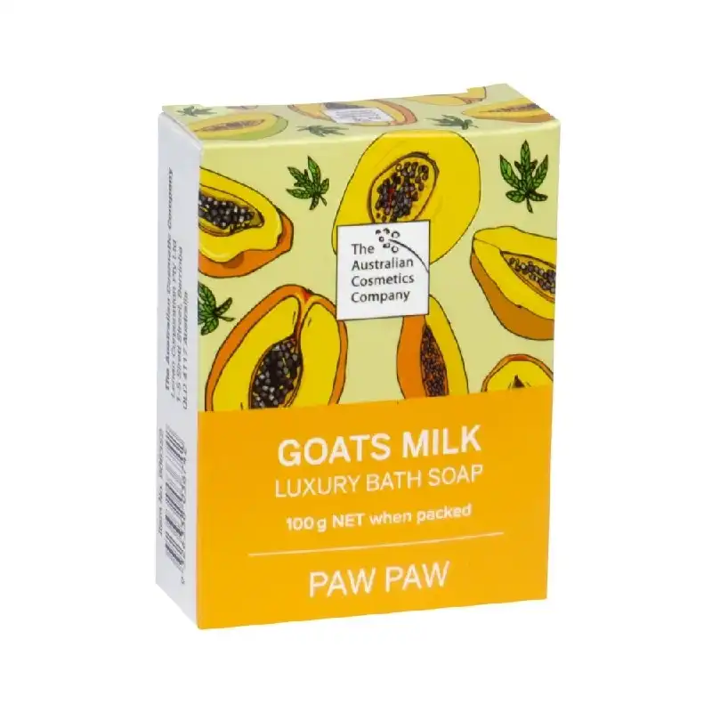 The Australian Cosmetics Company Goats Milk Bath Soap Paw Paw 100g Boxed