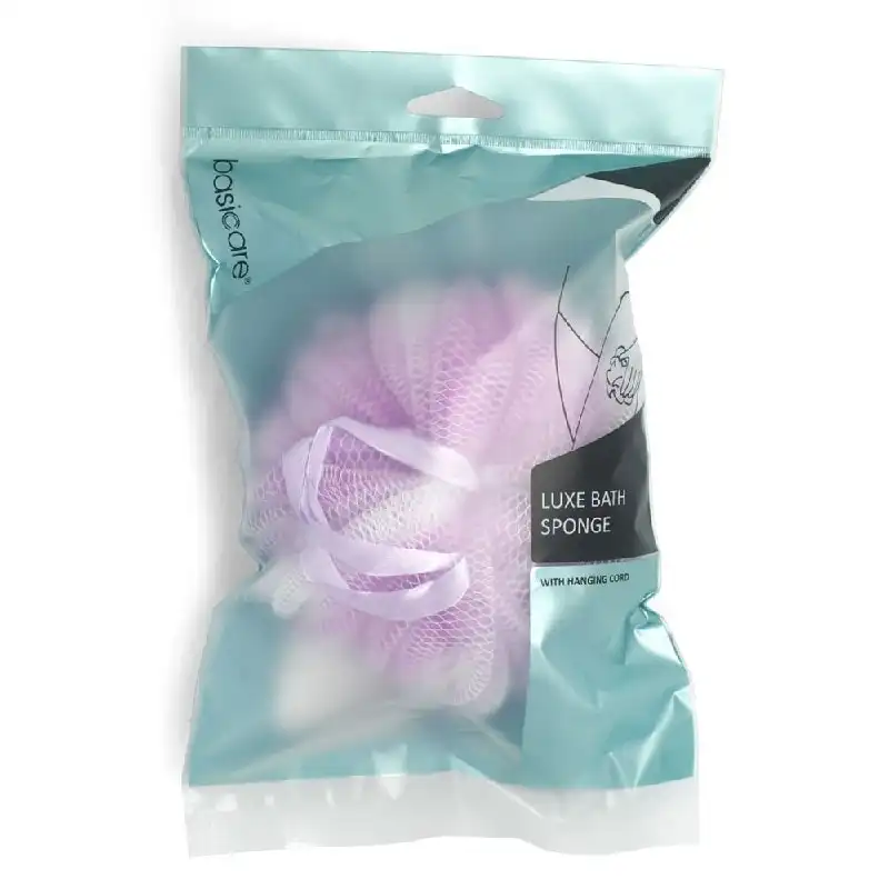 Basicare Luxe Bath Sponge Lilac with Hanging Cord
