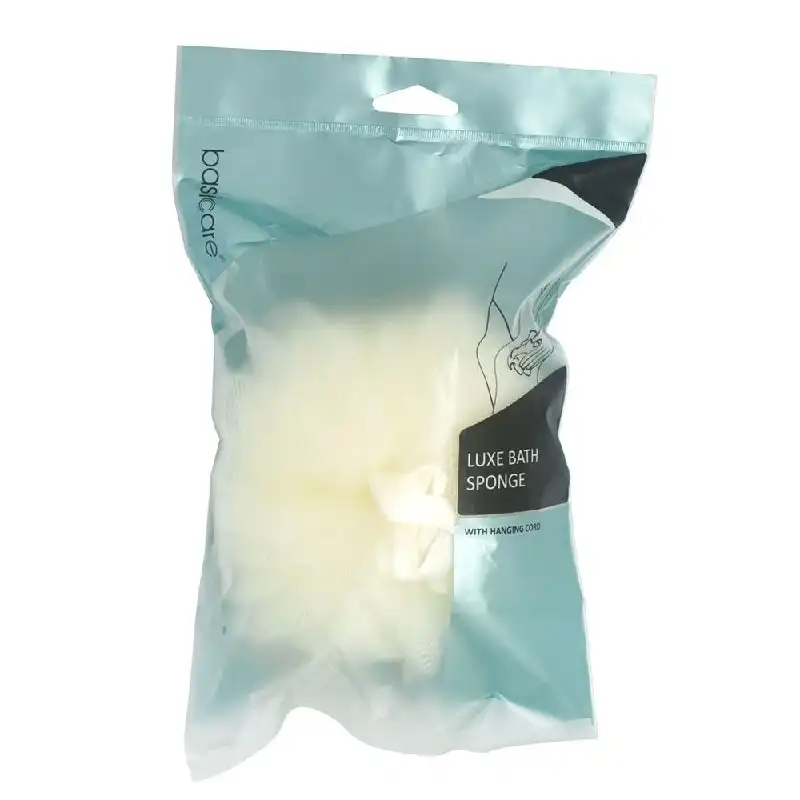 Basicare Luxe Bath Sponge Cream with Hanging Cord