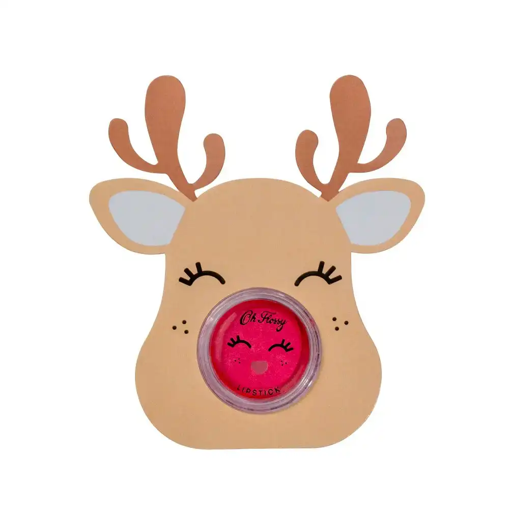 Oh Flossy Childrens Kids Lipstick Pot Stocking Stuffer Rudolph Blue Ears