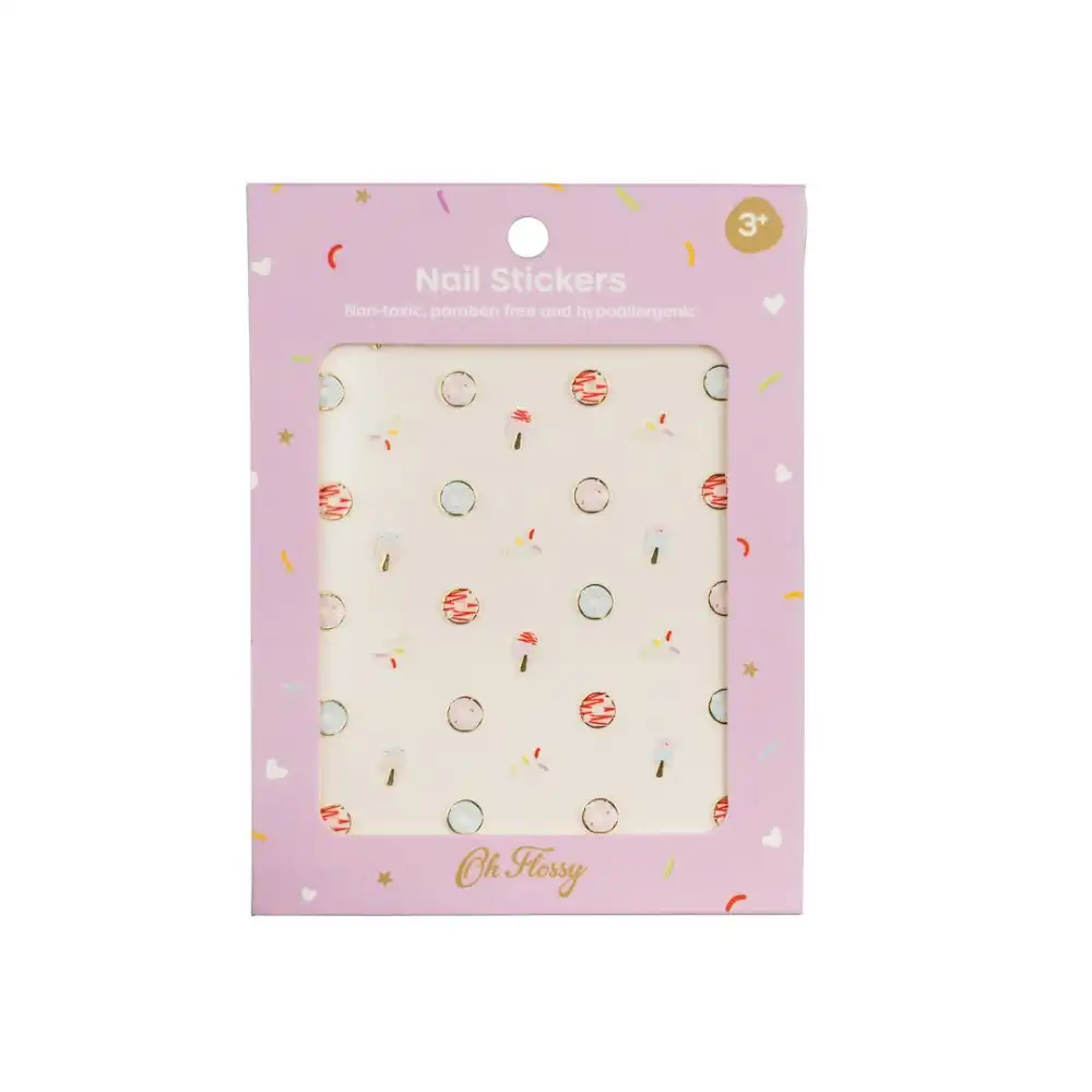 Oh Flossy Childrens Kids Non Toxic Adhesive Sweets Nail Sticker Set
