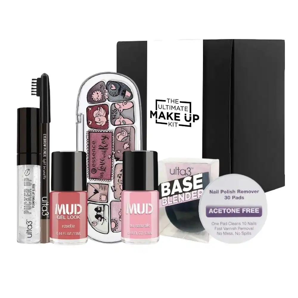 The Ultimate Make Up Kit Roses Edition for Lips Eye Nails Brow Ulta3 MUD Essence