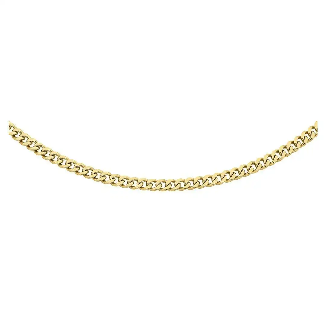 Stainless Steel Gold Colour Men's Curb Chain Necklace 55cm