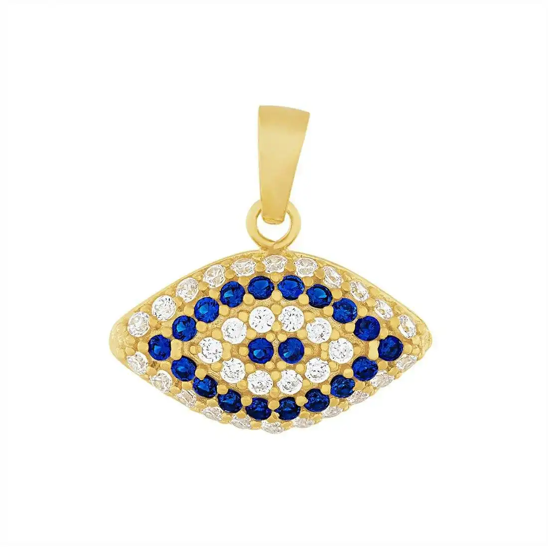 9ct Yellow Gold Silver Infused Evil Eye Charm