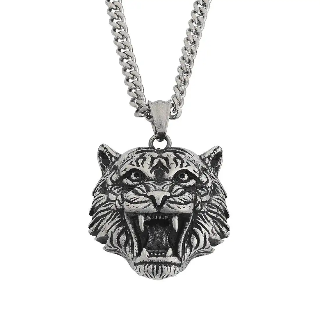 60cm Stainless Steel Men's Tiger Necklace