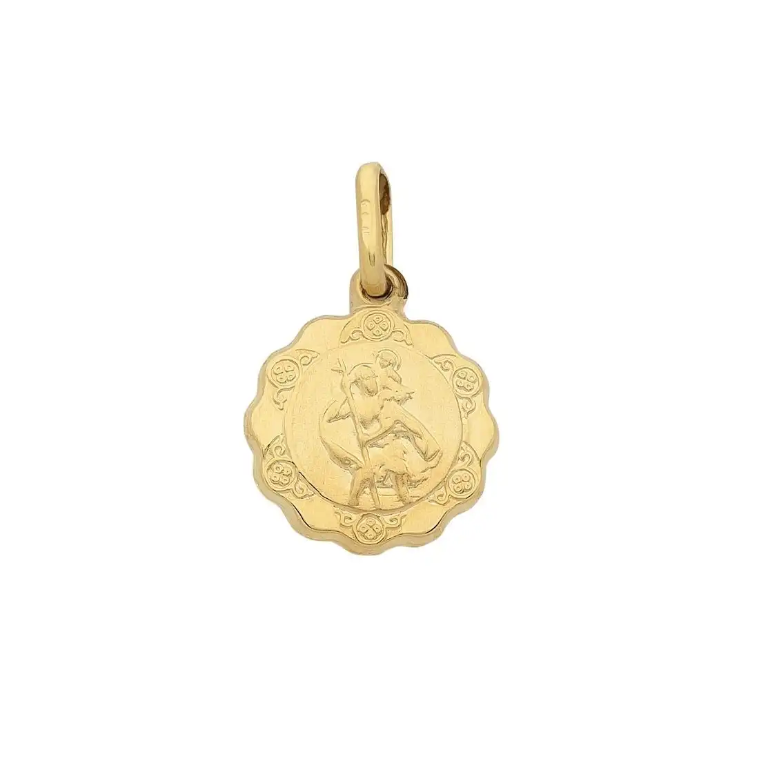 9ct Yellow Gold St Christopher Medal