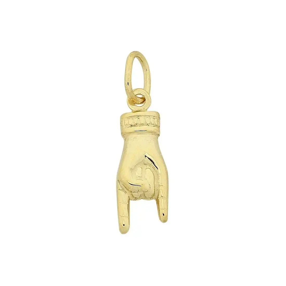 9ct Yellow Gold Horned Hand Charm