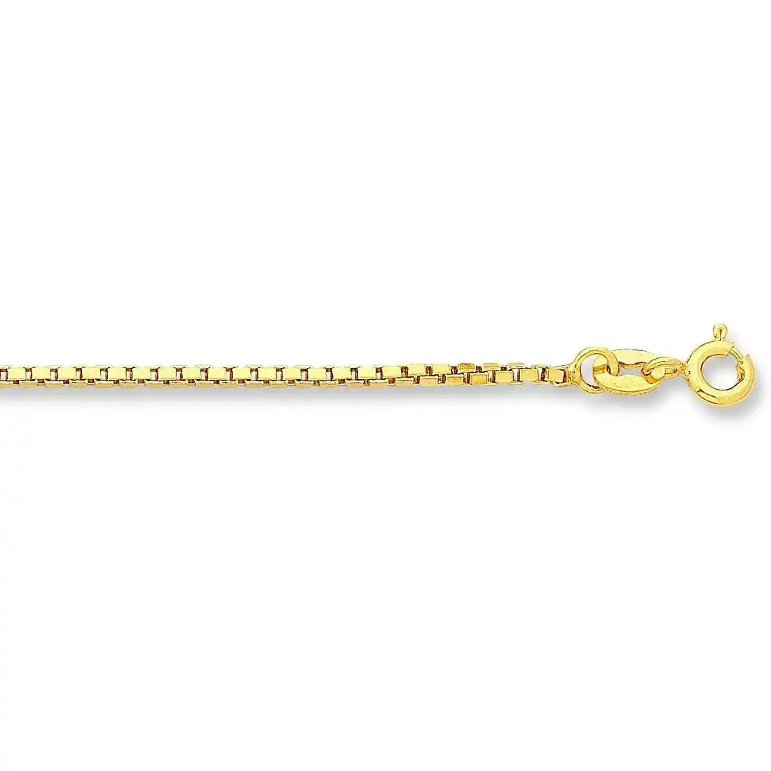 9ct Yellow Gold Silver Infused Box Chain Necklace 65cm