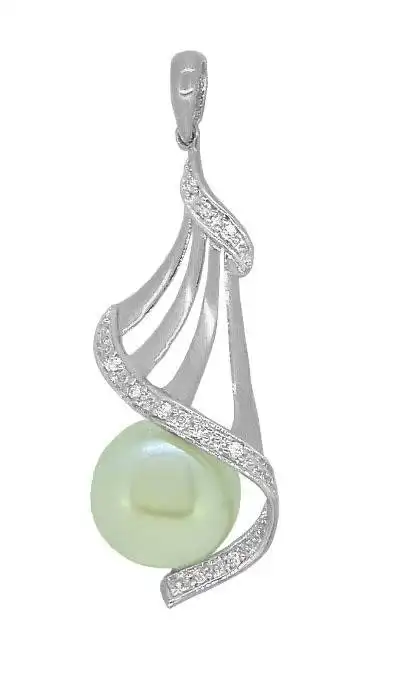 Pearl & Diamond Set Necklace in Sterling Silver