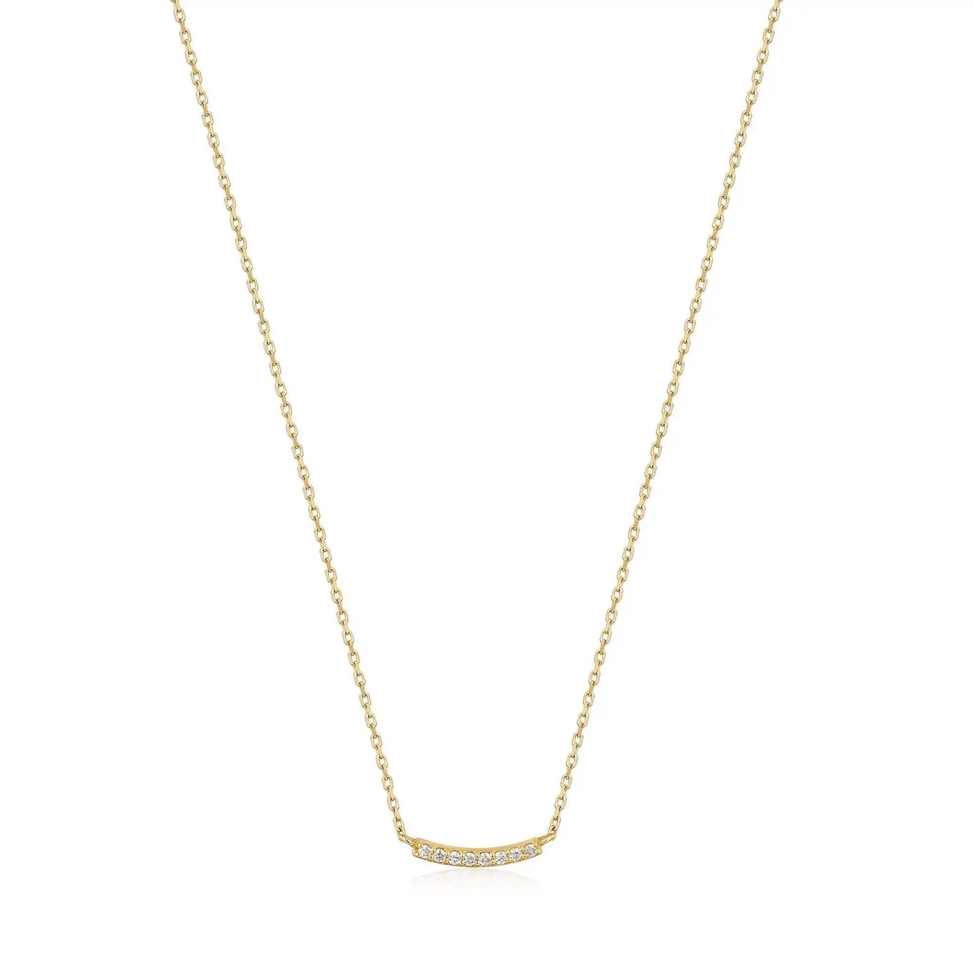 Ania Haie 14kt Gold Magma Curve Diamond Necklace