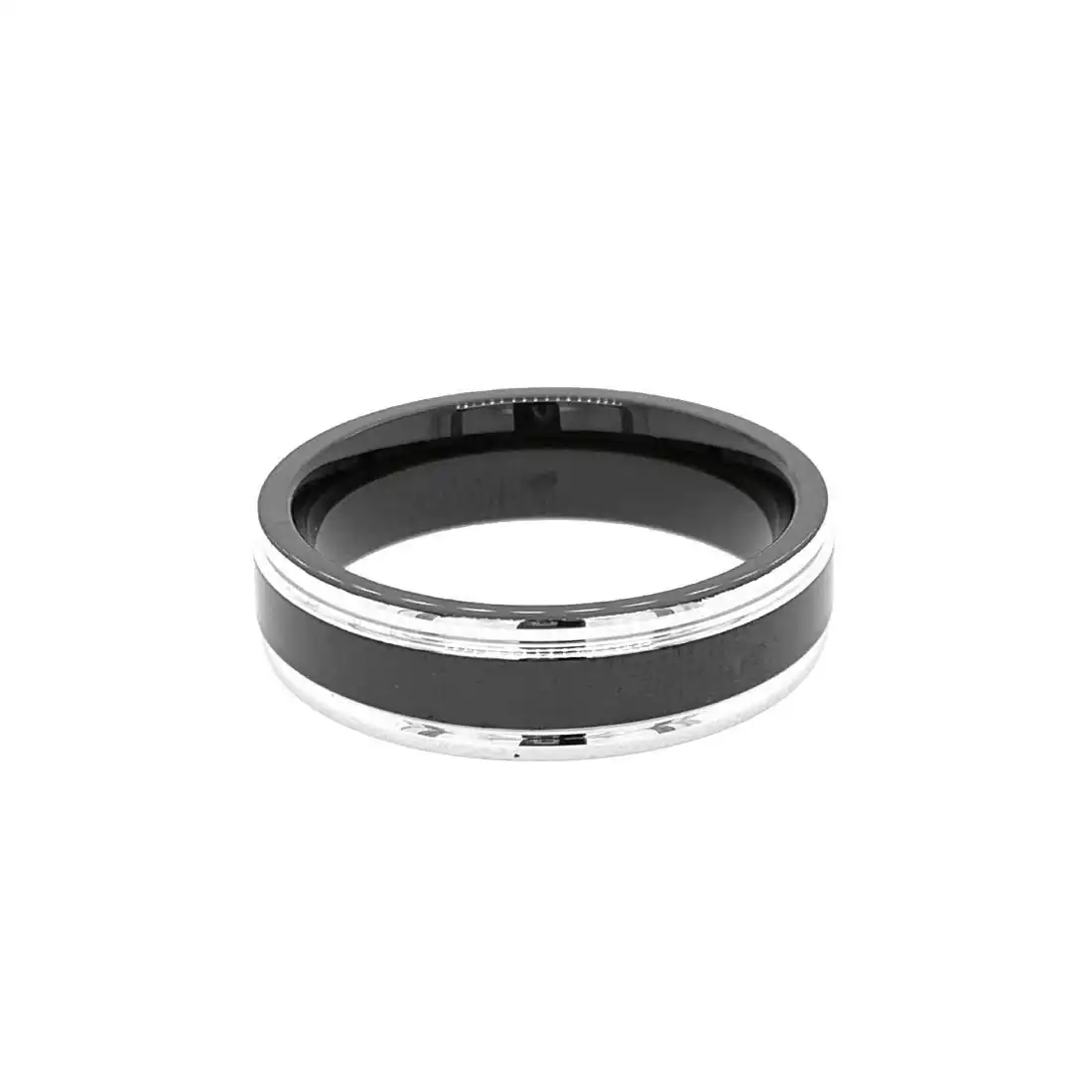 Stainless Steel Black Plating Steel Sides Ring